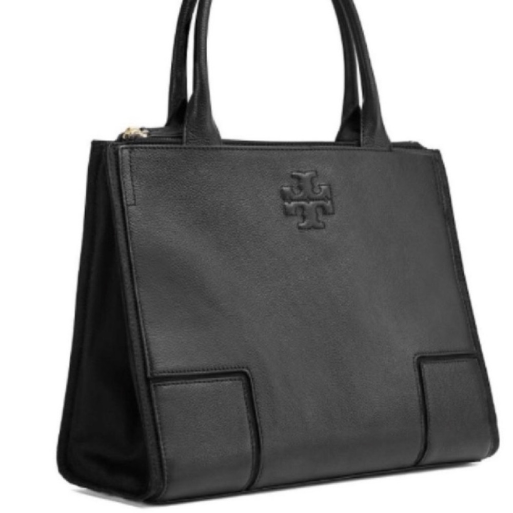 Tory Burch ella canvas tote black shoulder tote - Picture 5 of 8
